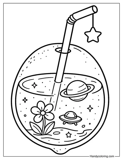 Passionfruit Dream Space Coloring Page