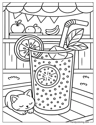 Passionfruit Sparkle Glass Coloring Page