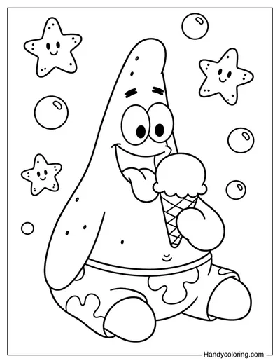 Patrick Eating Ice Cream