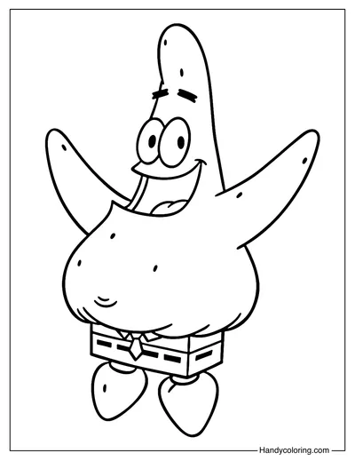 Patrick in SpongeBob Outfit Coloring Page