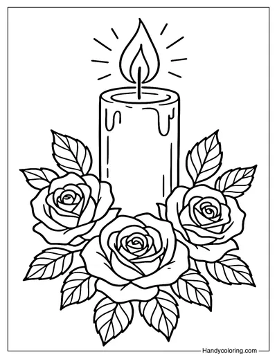 Patriot Day Candle Coloring Page