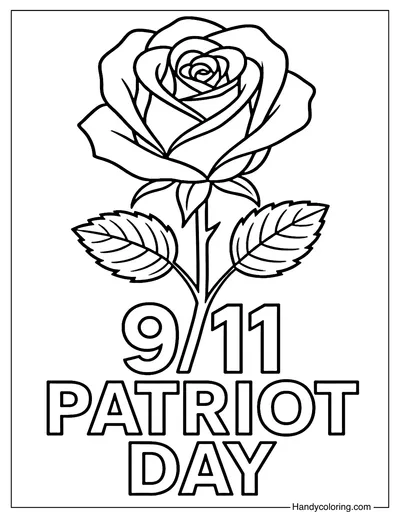 Patriot Day Rose Coloring Page