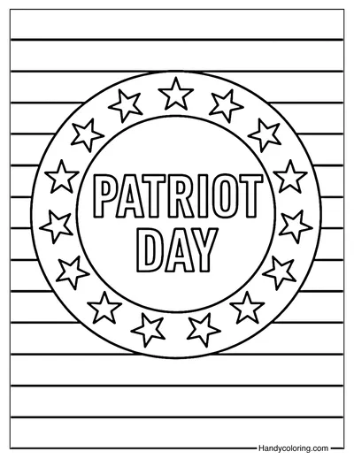 Patriot Day Stars and Stripes Coloring Page