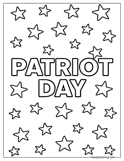 Patriot Day Stars Coloring Page