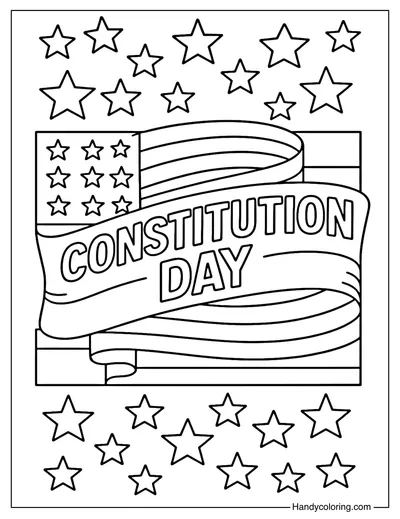 Patriotic Banner Coloring Page