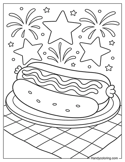 Patriotic BBQ Hotdog