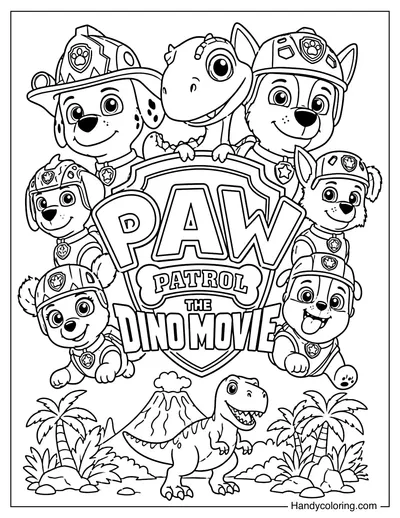 Paw Patrol Dino Movie Team Poster