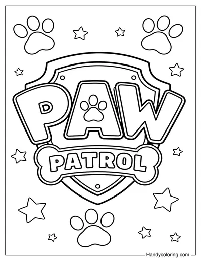 Paw Patrol Logo with Paw Prints