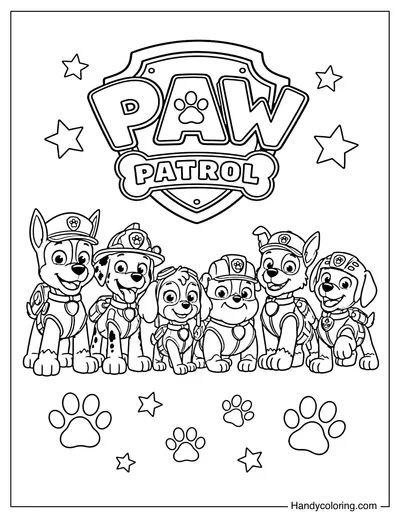 Paw Patrol Team Pose with Logo