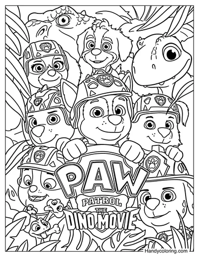 Paw Patrol The Dino Movie Coloring Page