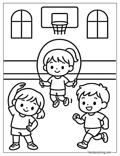 PE Warm-Up Coloring Page