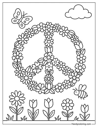 Peace Garden Coloring Page