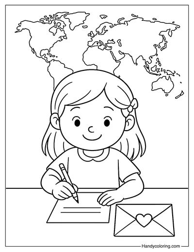 Peace Letter Coloring Page