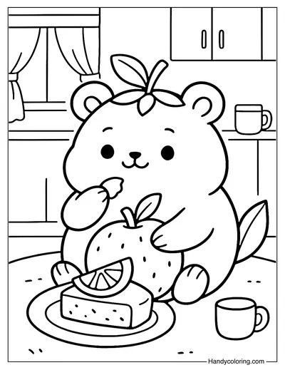 Peach Hamster Coloring Page