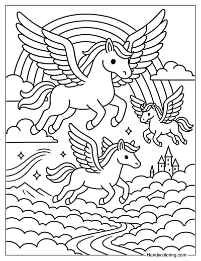 Pegasus Flight Coloring Page