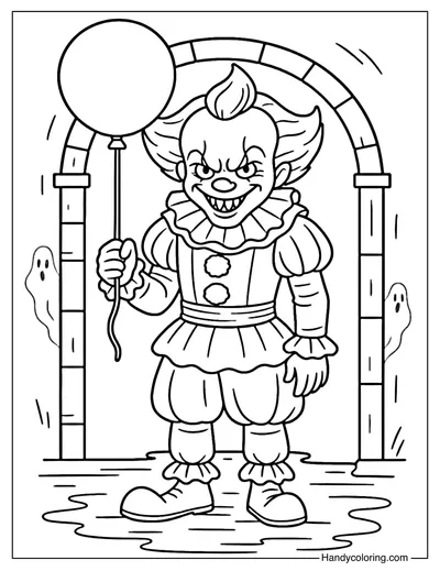 Pennywise the Clown Coloring Page