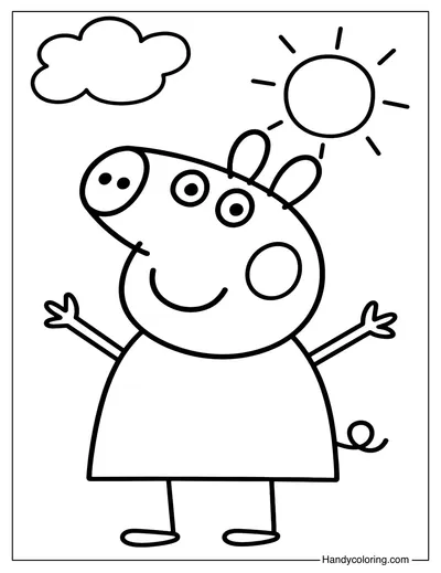 Peppa Pig Coloring Page PDF