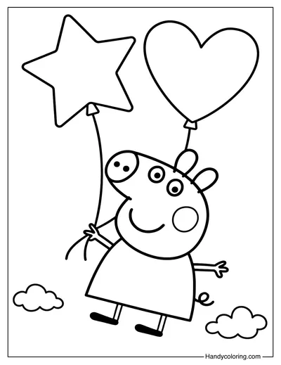 Peppa Pig Coloring Page Printale PDF