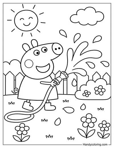Peppa Pig Playing Water Splash Games