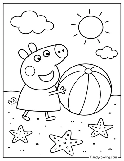 Peppa Pig Playing with Beach Ball