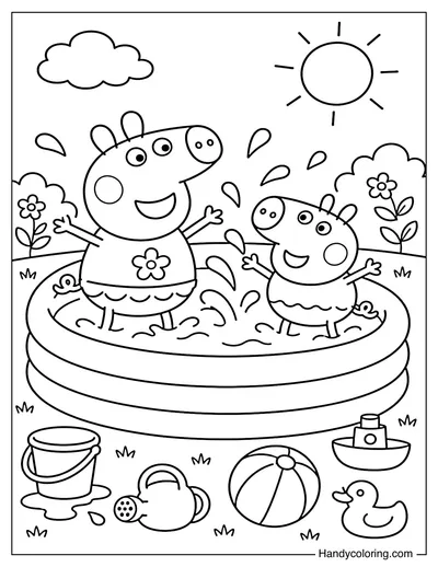 Peppa Pig Splashing Water with George