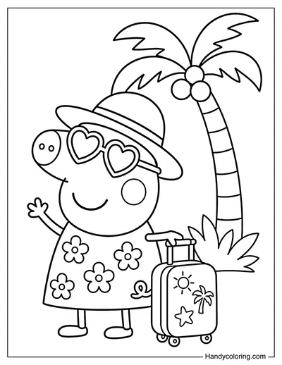 Peppa Pig Wearing Sunglasses on Vacation