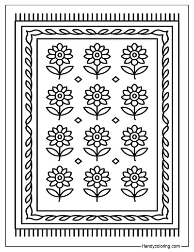 Persian Carpet Patterns Coloring Page