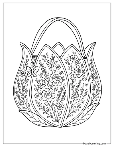 Petal Handbag Coloring Page