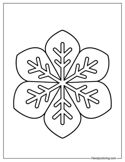 Petal Snowflake Coloring Page