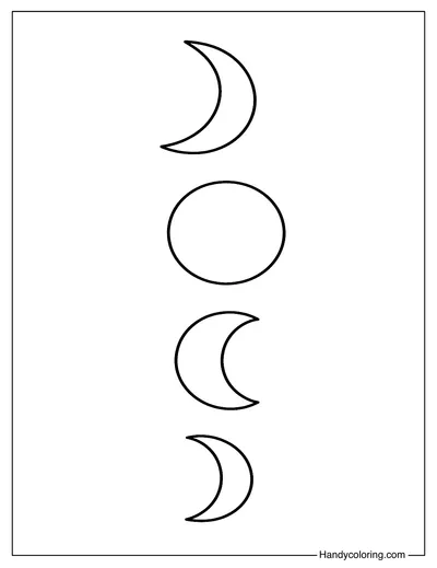 Phases of the Moon Coloring Page