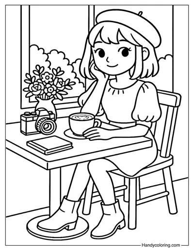 Photography Moments Coloring Page