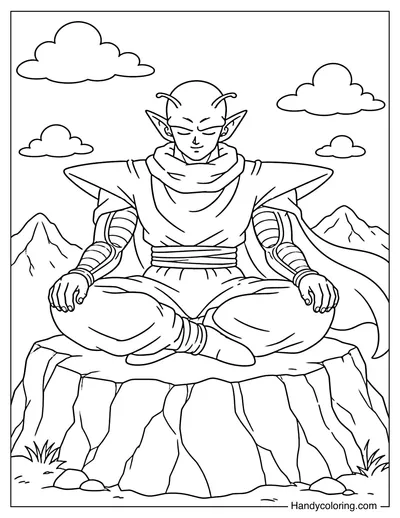 Piccolo Meditating on Rock