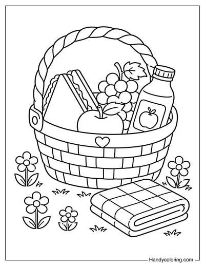 Picnic Basket Ready for Lunch