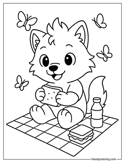 Picnic Werewolf Coloring Page