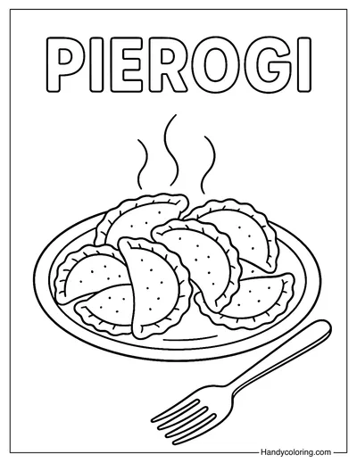 Pierogi Plate Coloring Page