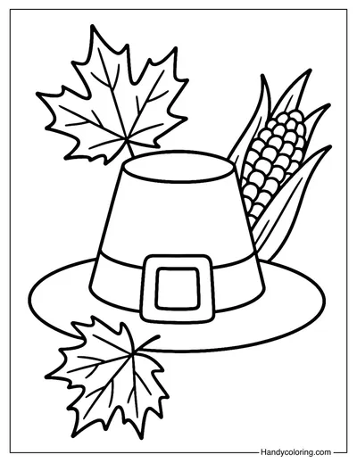 Pilgrim Hat Coloring Page