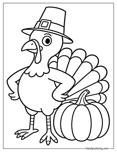 Pilgrim Turkey Coloring Page
