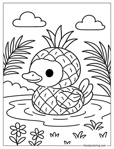 Pineapple Duckling Coloring Page