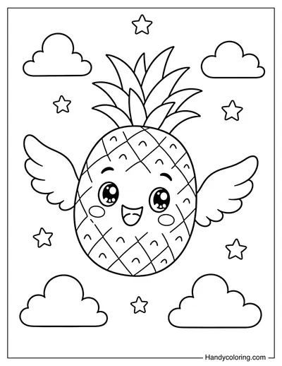 Pineapple Flying with Small Wings
