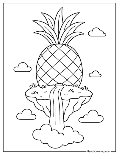 Pineapple Island Coloring Page