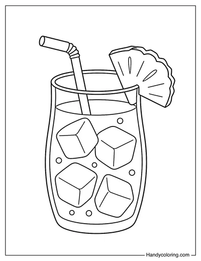 Pineapple Juice with Big Ice Cubes