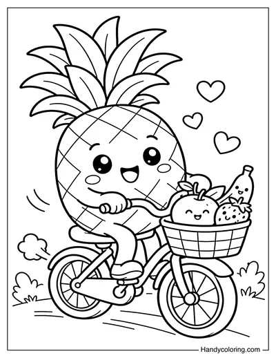 Pineapple Riding a Bicycle