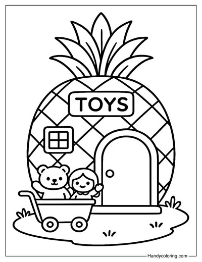 Pineapple Toy Store Coloring Page