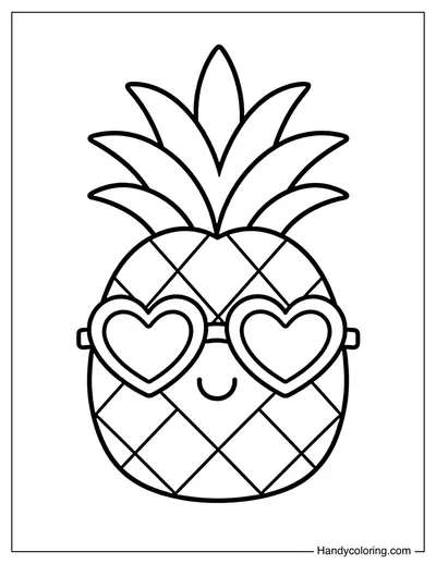Pineapple Wearing Heart Sunglasses