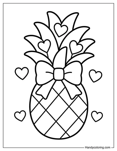 Pineapple with Heart Bouquet on Leaves