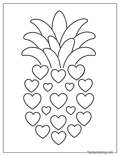 Pineapple with Heart Pattern