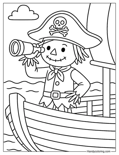 Pirate Scarecrow Coloring Page