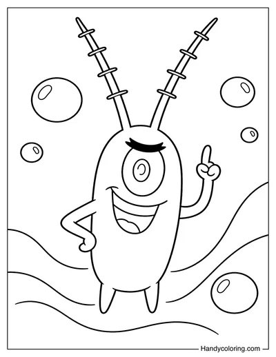 Plankton Standing with a Tiny Smile