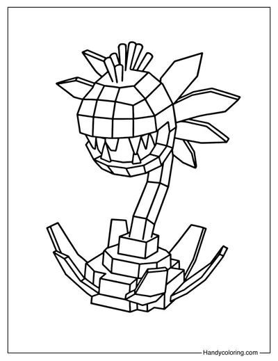 Plants vs Brainrots Carnivorous Plant Coloring Page