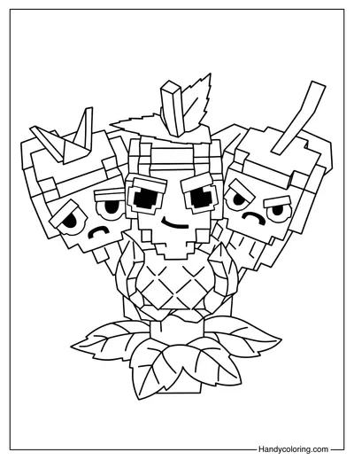 Plants vs Brainrots Coloring Page Berrini Buddies